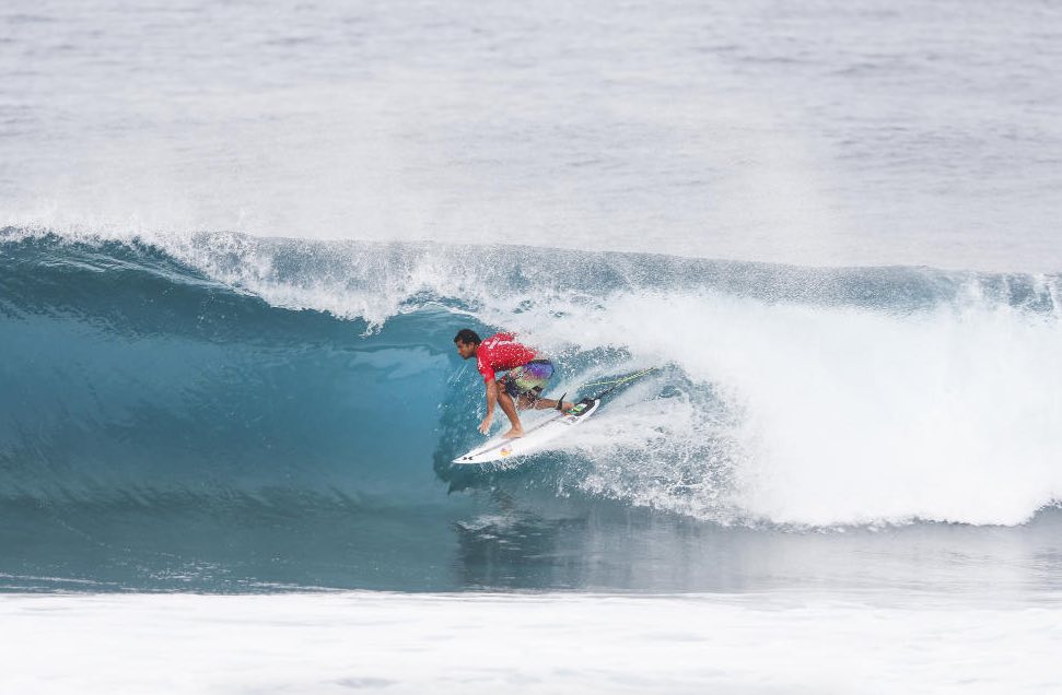 Michel Bourez barreling at the Pipe Masters Final